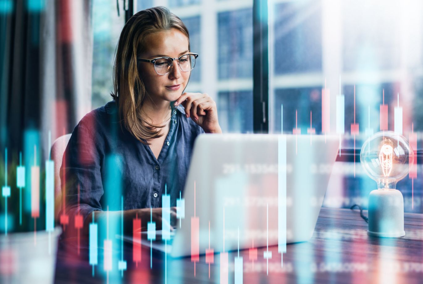 Woman Looking at Laptop